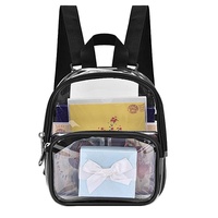 Sac à dos transparent en PVC Mini style de mode portable avec fonction étanche Étudiants École sac à dos Stade extérieur