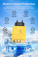 Pengisi daya Cepat USB C 3-Port, adaptor Multi-port PD + QC Tipe C QC pengisian daya Cepat 3 in 1 untuk ponsel pabrik