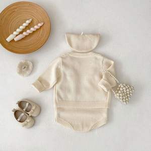 Engepapa Herbst Baby Kleidung Baumwolle Mädchen Strick Cardigan Mantel Stram pler 2 Pcs Set Mode Baby Jacken - Product Image 3