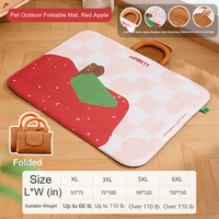Coussin pour animaux de compagnie en tissu Oxford imperméable, pliable, léger, portable, à motif à carreaux, toutes saisons
