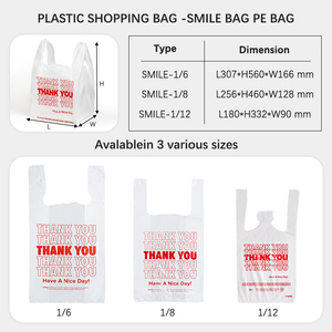 Bolsas de Plástico Tipo Camiseta Biopartner Tamaño 1/8 con Agradecimiento para Supermercado y Compras - Product Image 4