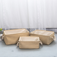 Paniers de rangement pliables en coton et lin, conteneurs de rangement pour jouets d'enfants, vêtements et articles divers, armoire