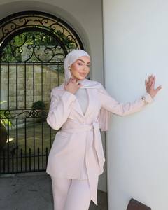 Ensemble deux pièces élégant Loriya pour femmes musulmanes, style abaya, tenue de travail modeste, tenue de bureau quotidienne, polyester - Product Image 5