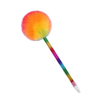 Stylo à pompon mignon nouveauté stylo à bille Kawaii stylo en fourrure en peluche papeterie pour enfants Offre Spéciale