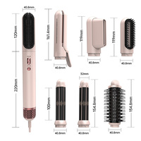 Sèche-cheveux 3 en 1, fer à lisser, brosse chauffante 160-220 ℃   Prise LED ALCI double tension