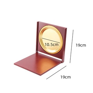 แผ่นไม้สีแดงออกแบบได้ตามต้องการพร้อมโลโก้และลวดลายแผ่นไม้สีทองทรงกลม - Product Image 5