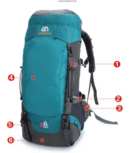 Mochila para trilhas ao ar livre 60l, para caminhadas, viagem, escalada, camping, montanhismo