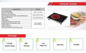 Cocina Eléctrica de 2200w con Protección Contra Sobrecalentamiento, Ebullición Rápida para Olla Caliente, Cocina de Cerámica de Alta Eficiencia, Cocina <span class=keywords><strong>Infrarroja</strong></span> - Product Image 2