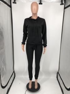 Completo Casual da Donna Taglie Forti in Due Pezzi, Set in Cotone con Felpa e Pantaloni Jogger, Tuta Sportiva Coordinata - Product Image 5