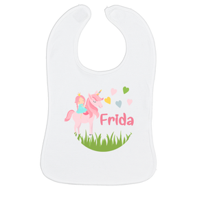 Regalo di Nascita: Posate per Bambini Puresigns Cora con Incisione + Bavaglino con Nome Unicorno Cuore - Product Image 5