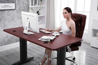 Bureau debout électrique moderne CARENOVO ET-02 en aluminium, poste de travail réglable en hauteur, capacité de charge de 60 kg, garantie 5 ans, pour bureaux