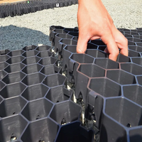 Grille en gazon pour voie de circulation pour parking, allée et stationnement de voitures, système de pavés en plastique HDPE perméable pour renforcement du gazon