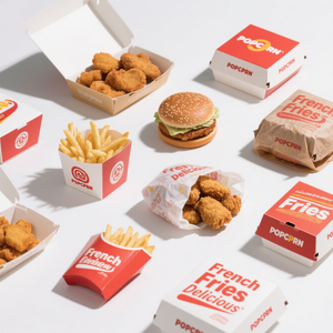All'ingrosso LOGO personalizzato usa e getta in cartone per alimenti imballaggi di pollo fritto patatine fritte <span class=keywords><strong>Burger</strong></span> <span class=keywords><strong>Box</strong></span> a prova di olio hamburger da portare fuori - Product Image 3