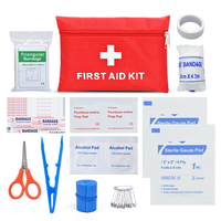 Trousse de premiers secours d'urgence personnalisable avec logo, portable, durable, imperméable, légère, en tissu Oxford rouge, pour survie médicale, ODM