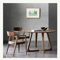 Ensembles de salle à manger 4 chaises Table à manger meubles de luxe Table à manger ronde en bois pour sièges café salle à manger