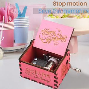 Exquisita Caja Musical de Madera Moderna Hecha a Mano y Ecológica con Manivela, Canción de Feliz <span class=keywords><strong>Cumpleaños</strong></span>, Duración del Sonido de 18 Segundos, Logotipo Personalizado - Product Image 3
