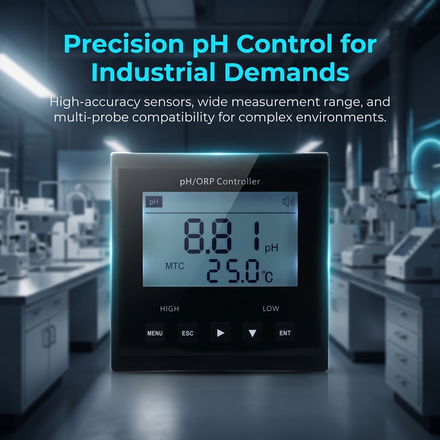 Industrial Online PH ORP Controller 220V Powered Split Type Water Quality Monitor