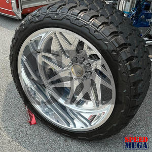 Jantes tout-terrain en alliage d'aluminium dernière génération 8x170 8x180 24x14 26x14 28x16 30x16, jante de voiture 2 pièces à lèvre profondement polie - Product Image 2