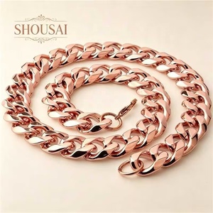 Collana da Uomo in Acciaio Inossidabile Placcato Oro Rosa 19mm, Stile Hip Hop Street, Vendita all'Ingrosso - Product Image 1