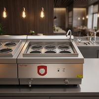 Cuisinière à nouilles de comptoir professionnelle RKMF-T601, cuisinière à nouilles électrique en acier inoxydable personnalisée