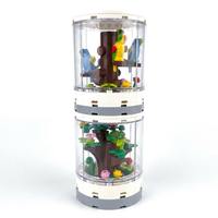 Blocs de construction micro DIY, aquarium empilable, mini briques, modèle d'arbre pour oiseaux, décoration de bureau créative, jouet cadeau, jouets en ABS