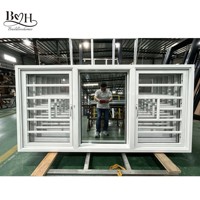 Ventana Moderna de PVC de Una Hoja con Rejilla Decorativa, Doble Acristalamiento Low-E Aislante para Villa y Casa