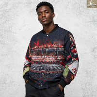 Veste de football pour homme personnalisée, imperméable, style bomber, boutonnée, manteau d'hiver, veste en tapisserie tissée