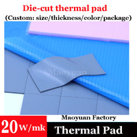 Almohadillas Térmicas de Silicona para Refrigeración de Tarjetas Gráficas y Computadoras de Juego, 6W, 8W, 12.8W, 15W, 16W, 18W, 21W, 0.5/0.75/1.0/1.25/1.5mm