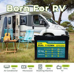 Baterai LiFePO4 Grup 27 12V 90Ah dengan CANbus untuk Victron, Baterai Lithium RV Marine 12.8V, BMS Terintegrasi, Daya Surya Siklus Dalam - Product Image 5