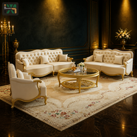 Cremefarbenes Getuftetes Französisches Provinzsofa-Set mit Antik-Goldrahmen für Wohnzimmer, Hotel, Villa, Großhandel Direkt ab Werk