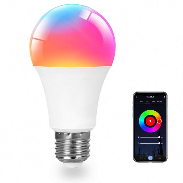 A60 Smart RGBCW LED Bulb Tuya WIFI E26/E27 9-15W Dimmable Color-Changing Light Alexa Google Smart Life App Smart Home System