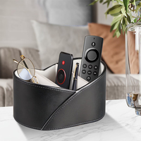 Support de Rangement Personnalisable en Cuir PU Nordique à 3 Compartiments pour Télécommandes, Multi-Usages, pour Bureau, Table de Nuit, Papeterie