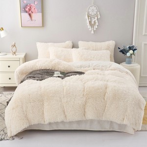Juego de Ropa de Cama de Franela Gruesa y Suave de Color Beige Sólido, 4 Piezas, para Cama Queen/King, para Invierno, para Niñas, para el Hogar, Precio Económico - Product Image 5