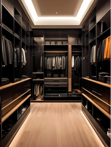 Armadio Guardaroba Personalizzato con Ante in Legno e Vetro, Illuminazione a LED, Stile Shaker, in MDF e Compensato CARB P2 per Camera da Letto Principale (USA) - Product Image 2