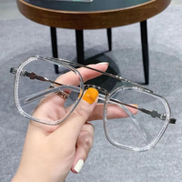 Gafas de Alta Gama con Bloqueo de Luz Azul para Hombre, Gafas Ópticas Transparentes con Marco Cuadrado Negro, Anti-radiación