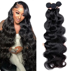VGP Wholesale High Quality Indian Virgin Human Hair Natural Black Double Drawn Single Weft Hair Extension <b>Body</b> <b>Wave</b> - Product Image 4