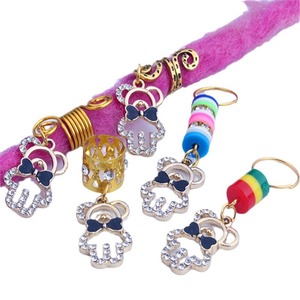 1 sac Dirty Braid Hairpin Hairpin Buckle Girl's Headwear Braid Alloy Point Drill Oil Drop Bear Pendant European American Style Party - Product Image 5