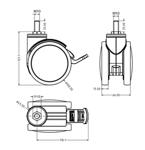 ZOGO Designer-Lenkrollen <span class=keywords><strong>100mm</strong></span> Medizinische Doppelrad-Lenkrolle - Product Image 2