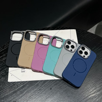 Coque de téléphone magnétique à cercle mince pour iPhone 16 15Pro Max 14 13 12 gaine tout compris pour Apple Skin Feel Animal Design