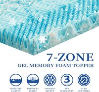 Surmatelas en mousse à mémoire de forme 7 zones de 2 pouces Gel rafraîchissant Couvre-matelas ergonomique doux