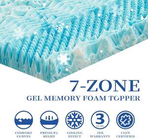 Cubrecolchón <span class=keywords><strong>de</strong></span> <span class=keywords><strong>Espuma</strong></span> Viscoelástica <span class=keywords><strong>de</strong></span> 2 Pulgadas con 7 Zonas, Tamaño Matrimonial, con Gel Refrescante, Suave y Ergonómico - Product Image 6