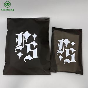 Gerecycled Op Maat Bedrukt Logo Hersluitbare Dikke Kleding Badkleding Sportband Zwart Poly Afdichting Matte Plastic Ritssluiting Zak - Product Image 1