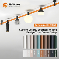 Tuya Zigbee Wifi Smart Curve Linéaire Track Light Corps en aluminium LED Suspension décorative pour plafond ou Surface Rail Flexible