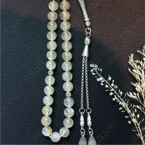 Cuarzo Rutilado Dorado Natural, Piedra Preciosa <span class=keywords><strong>de</strong></span> <span class=keywords><strong>Cristal</strong></span> 100% Natural, <span class=keywords><strong>Rosario</strong></span> Islámico <span class=keywords><strong>de</strong></span> 33 Cuentas, Misbaha, Masbaha, Tasbeeh, Sibha - Product Image 4