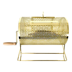 Tambor de Sorteo de Latón de Tamaño Mediano con Manivela de Madera - Caja Giratoria para Boletos de Lotería, <span class=keywords><strong>Casino</strong></span>, <span class=keywords><strong>Bingo</strong></span> - Product Image 5