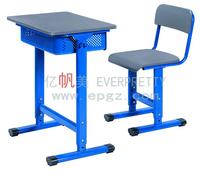 Table d'étude unique réglable pour école primaire ensemble bureau et chaise d'école bureau et chaise en bois pour étudiant unique