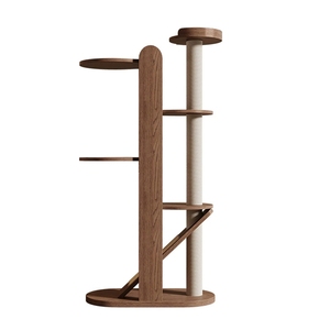 Solid Wood Tall Tree Space Capsule Nest Ladder <b>Scratching</b> <b>Post</b> Feel-Safe Enclosed Tower <b>for</b> Indoor <b>Cats</b> - Product Image 2