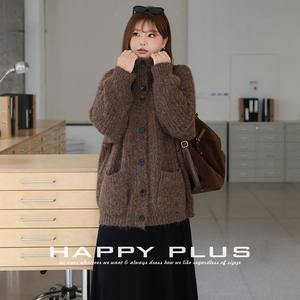 Cárdigan de Lana Sintética de Alpaca Happy Plus para Mujer, Talla Grande, Tejido Holgado, Cuello Alto, Prenda Exterior de Grosor Medio, Antipilling - Product Image 5