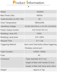 Đèn Flash Chụp Ảnh Chuyên Nghiệp Godox SK400II Bán Chạy Với Chất Lượng Đảm Bảo