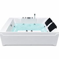 Baignoires de massage de luxe pour une personne blanches modernes Lazy Spa Whirlpool Application autoportante avec égouttoir pour accessoire de salle de bain